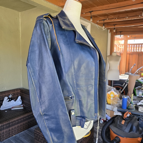 Golden Goose Blue Leather Jacket - Picture 3 of 8